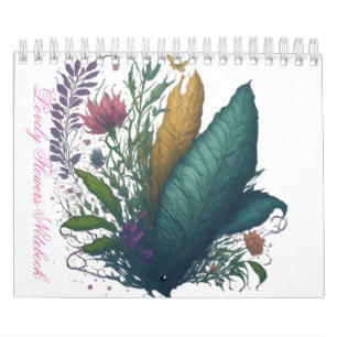 Vår Blommigt Botaniska Mönster Spiral Kalender
