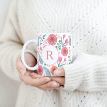Vår Blommigt Botaniskt Mönster färglöst Mugg
