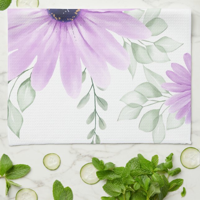 Vår Blommigt botaniskt Mönster färgstarkt Kökshandduk (Vikta)