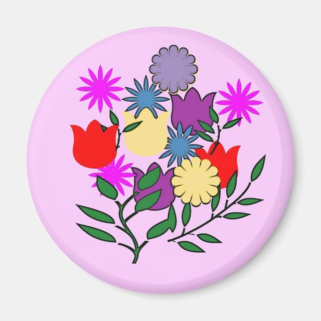 Vår Blommigt bouquet magnet (Framsidan)