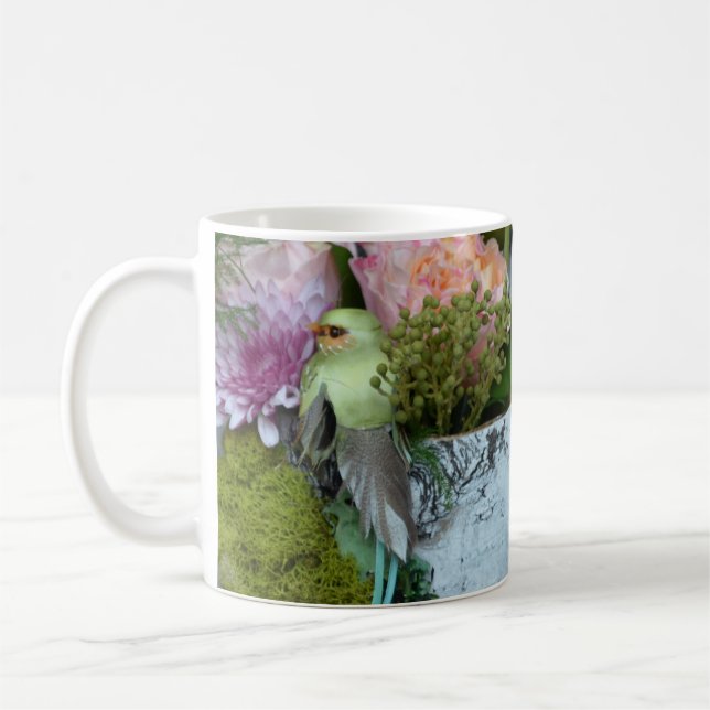 Vår blommigt bouquets kaffemugg (Vänster)