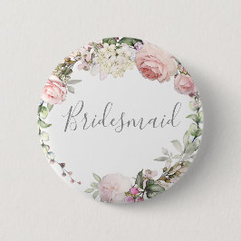 Vår Blommigt Bridesmaid Button Knapp