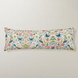 Vår Blommigt-broderiet Design Pastel Färg Kroppskudde