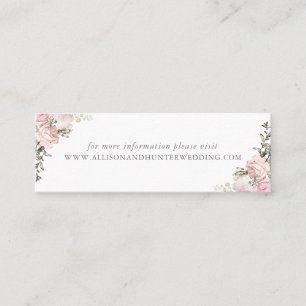 Vår Blommigt Bröllop-webbplatskort Mini Visitkort
