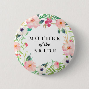 Vår Blommigt Budens mamma Bröllop Knapp