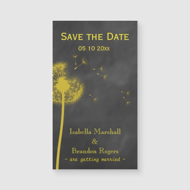 Vår Blommigt Chalkboard Spara datum magneter (Framsida)