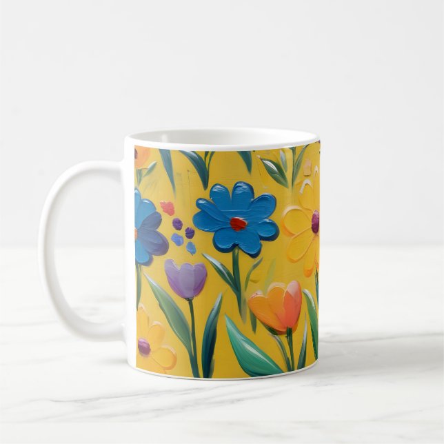 Vår blommigt-design kaffemugg (Vänster)