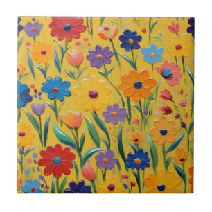 Vår blommigt-design kakelplatta