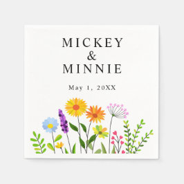 Vår Blommigt Elegant bröllop Pappersservett