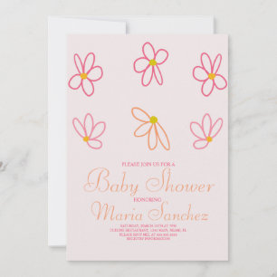 Vår Blommigt Färgfyllda Daisy Garden Baby Shower Inbjudningar