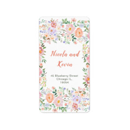 Vår Blommigt Flowers Bröllop Adressetikett