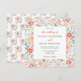 Vår Blommigt Flowers Bröllop Inbjudningar