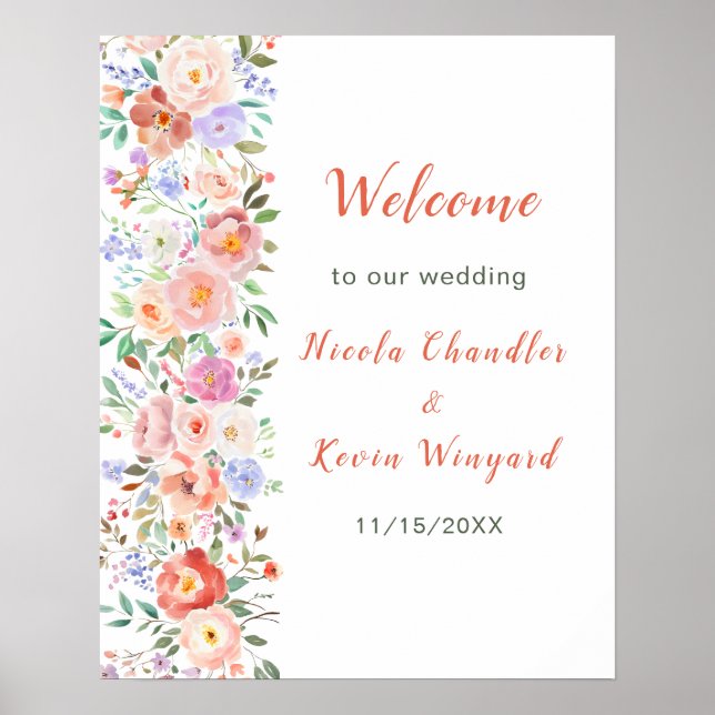 Vår Blommigt Flowers Bröllop Poster (Framsidan)