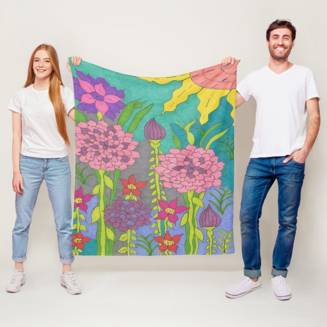 Vår Blommigt Garden Fleecefilt (På plats)