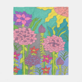 Vår Blommigt Garden Fleecefilt