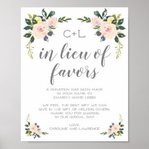 Vår Blommigt i stället för bröllopsfavoritskylt Poster