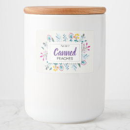 Vår Blommigt konserverade persikor Mat Etiketter