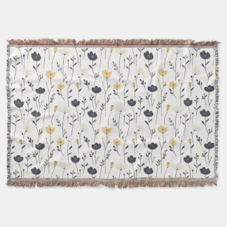 Vår blommigt med beige och orange filt