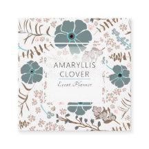 Vår Blommigt Mix Teal Rosa Grått