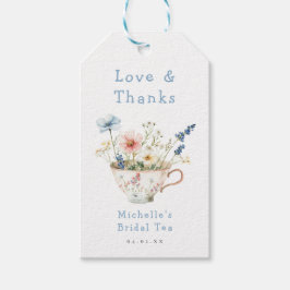 Vår Blommigt Möhippa Tea Party Presentetikett