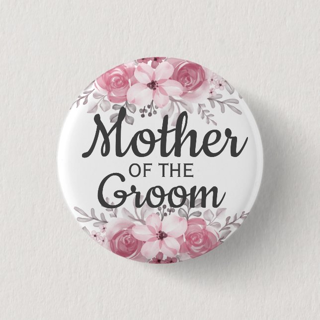 Vår Blommigt Mor i Groom-knappen Knapp (Framsida)