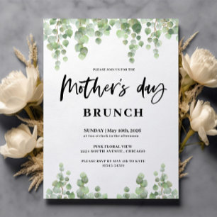 Vår blommigt Mors dag Brunch Inbjudningar