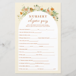 Vår Blommigt Nursery Rhymes Quiz Baby Shower Game
