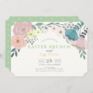 Vår Blommigt Påsk Brunch & Egg Hunt Inbjudningar