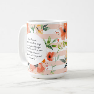 Vår Blommigt Persikor Rand Mors dag Photo Kaffemugg