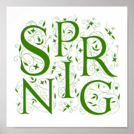 Vår blommigt poster