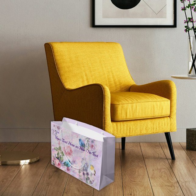 Vår Blommigt Ro Blue Bird Pastel Blomsterträdgård (Skapare uppladdad)