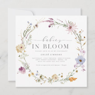 Vår Blommigt Spädbarn i Bloom Square Baby Shower Inbjudningar