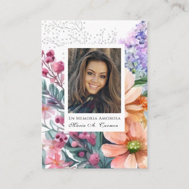 Vår Blommigt Spanska begravningsbyrån Placeringskort (Framsida)