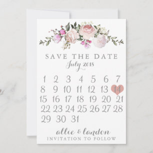 Vår Blommigt Spara datumkalender Datumet