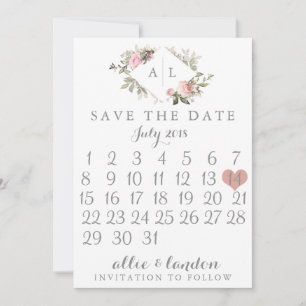Vår Blommigt Spara datumkalender Datumet