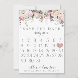 Vår Blommigt Spara datumkalender Datumet