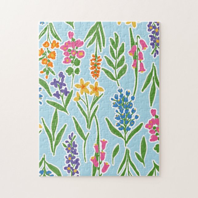 Vår Blommigt Stems Pussel (Vertikal)