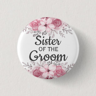 Vår Blommigt syster till groom Button Knapp