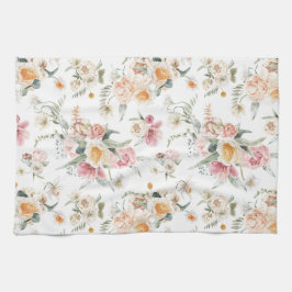 Vår Blommigt Tulips Kökshandduk