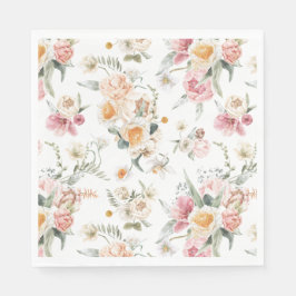 Vår Blommigt Tulips Pappersservett