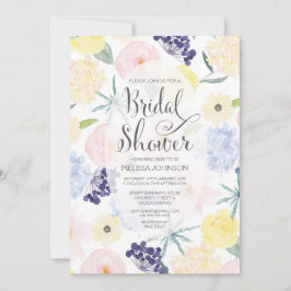 Vår Blommigt Watercolor Möhippa Inbjudan