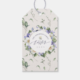 Vår Blommigt Watercolor Påsk Presentetikett