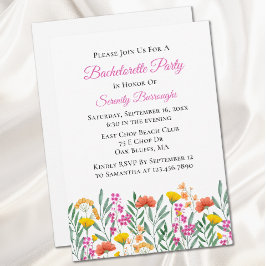 Vår Blommigt Wildblomma Bachelorette Party Inbjudningar