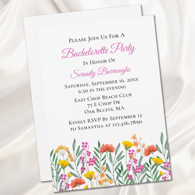 Vår Blommigt Wildblomma Bachelorette Party Inbjudningar (Skapare uppladdad)