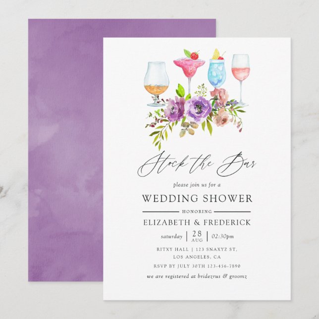 Vår Blommigten Lagrar vid Pub Inbjudningar (Fram/baksida)