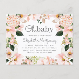 Vår-Blommigtens andedräkt Oh Baby Shower Inbjudan Vykort