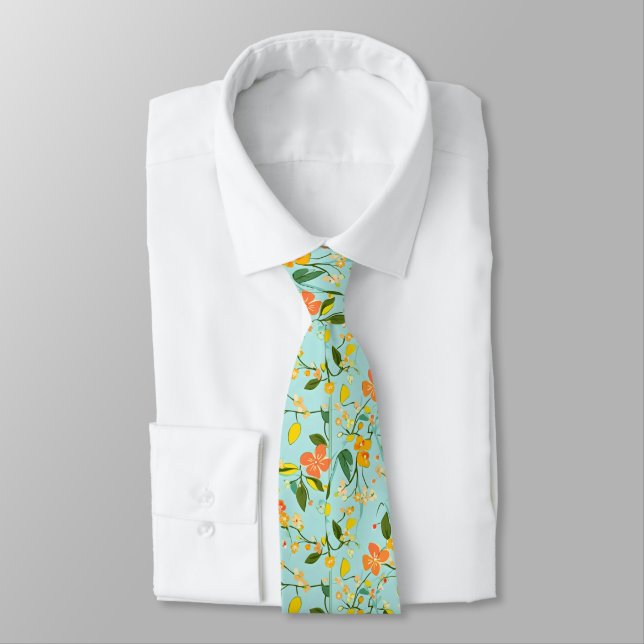 Vår Blommönster Slips (Bunden)