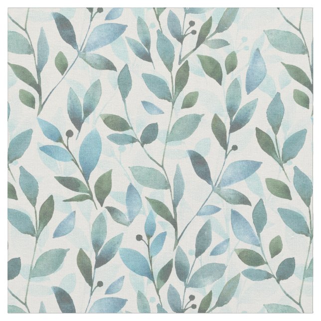 Vår. Blommönstret Vattenfärg Tyg (Närbild)