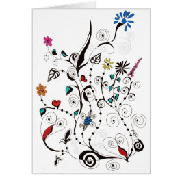 Vår blommor_2 hälsningskort