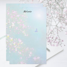Vår blommor 2-mall brevpapper